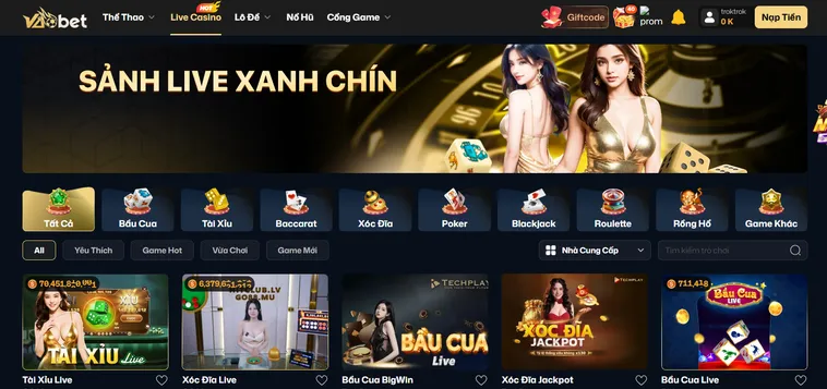 Khám Phá Thế Giới Xanh Chín Live Tại VaoBet Đẳng Cấp Thượng Lưu