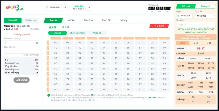 Khám Phá Thiên Đường Lô Đề 3 Miền Tại VaoBet Siêu Lợi Nhuận