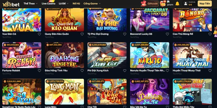 Danh Mục Các Tựa Game Nổ Hũ VaoBet Đẳng Cấp