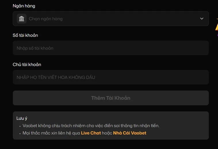 Rút Tiền VaoBet Về Ngân Hàng Nhanh Chóng An Toàn Với Hệ Thống Giao Dịch Tự Động