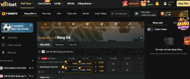 Siêu Phẩm Thể Thao T Sports Tại VaoBet Với Tỷ Lệ Kèo Cạnh Tranh Nhất Thị Trường